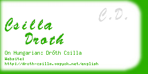 csilla droth business card